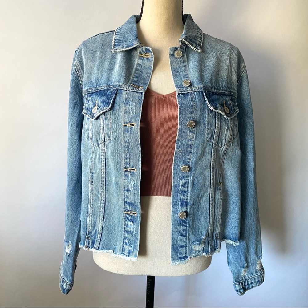 Vervet /New  NIGHT RIDER • POCKETED DISTRESSED DENIM JACKET - Picture 13 of 16